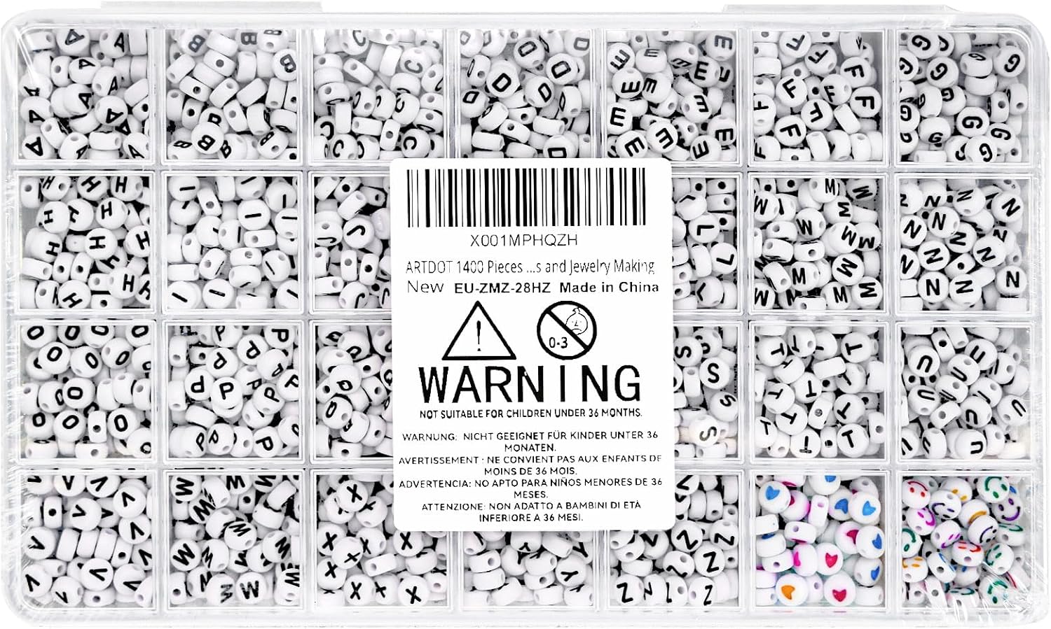 ARTDOT 1400 PCS Letter Beads for Jewelry Making Kit, 28 Styles Alphabet Beads for Friendship Bracelets Assorted Preppy Beads with Storage Case - Image 8